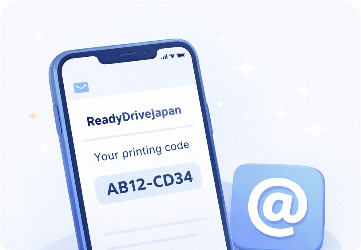 Receive printing code by email